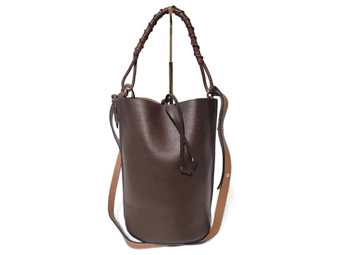 Loewe Gate Top Handle Leather Bucket Bag Brown/Beige ref.1550155