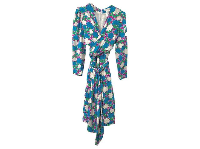 Robe De Soirée Longue HANAE MORI En Soie - Taille 38 - Noir - Vintage Et Sublime