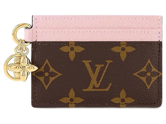 Louis Vuitton LV Charms Card holder Pink Cloth Joli