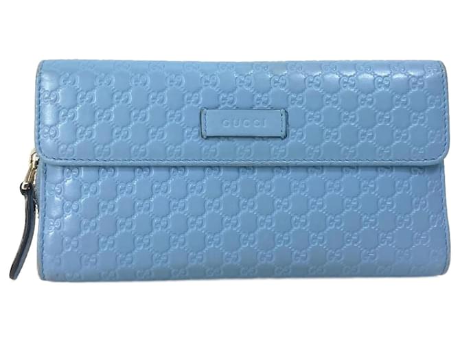 Gucci Long Wallet in Light Blue Leather Joli Closet