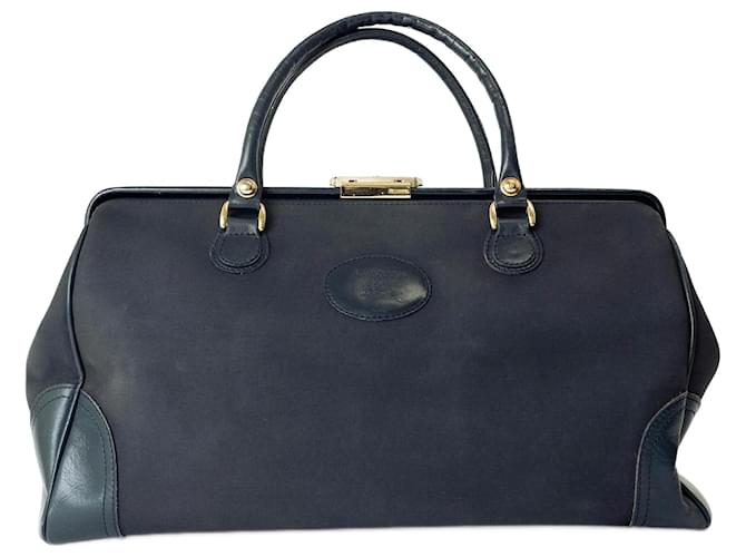 Burberry Navy Canvas Doctor Bag Navy blue Leather Cloth ref