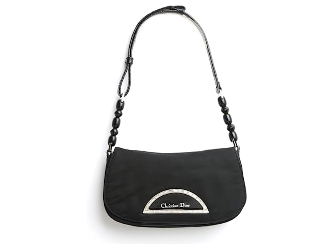 Christian Dior 2000s John Galliano Malice Mini Sac Black Satin XS Shoulder  Bag