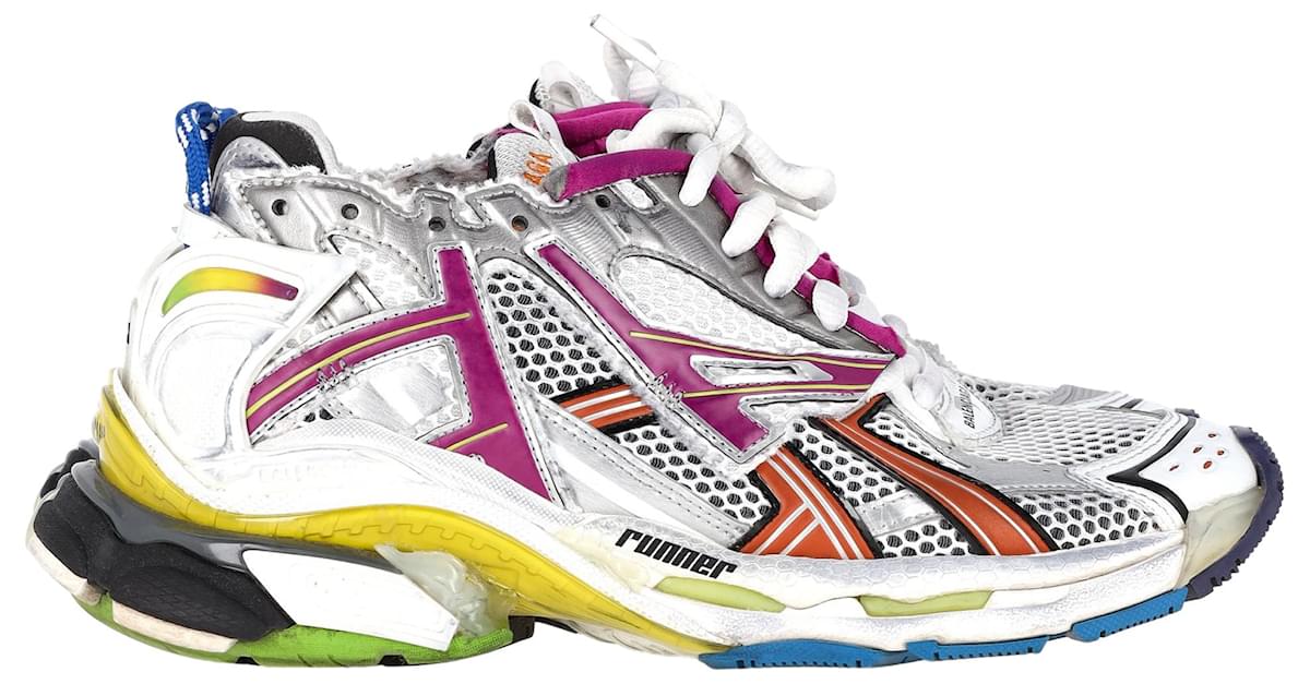 Balenciaga Men's Race Runner Multicolor store Sneakers Shoes.