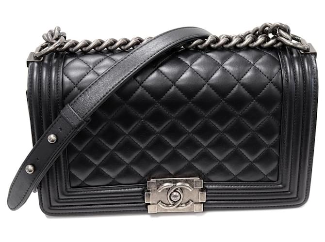 Chanel Lambskin Boy Chanel Shoulder Bag A67086 Black Leather ref