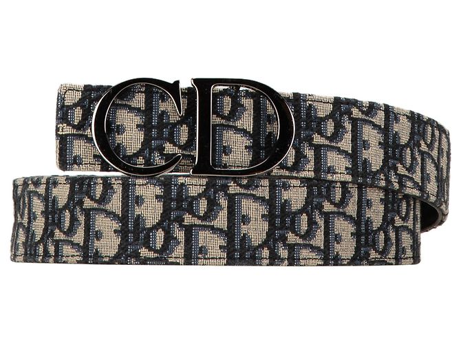 Blue Dior Oblique Reversible Belt Leather ref.JC1573243 (Sold 
