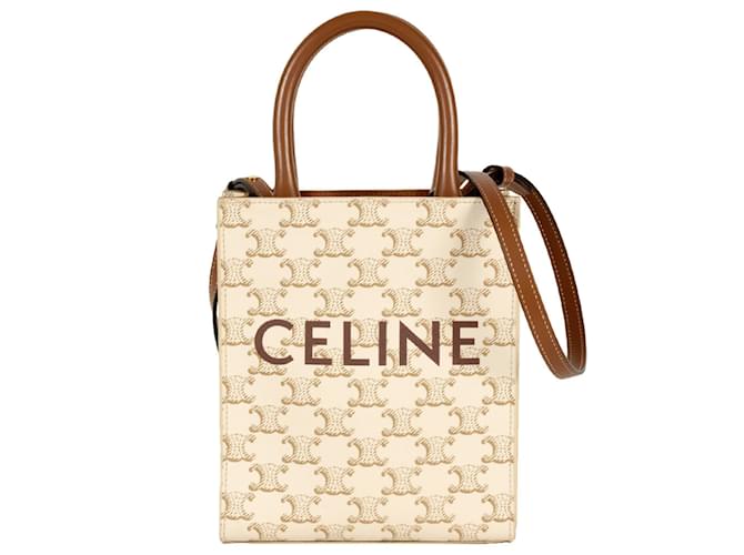 Céline Celine Vertical Cabas Tote Bag White Cloth ref