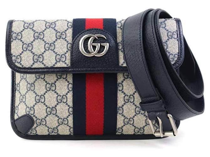 Gucci Ophidia GG Supreme Fanny Pack Navy blue Cloth ref