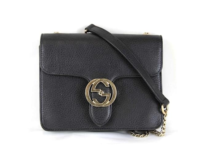 ショルダーバッグ・ポシェット GUCCI BLACK LEATHER SHOULDER BAG GUCCI｜SHOULDER BAGS (739736 UM8IG 1000) (GUCCI/ショルダー