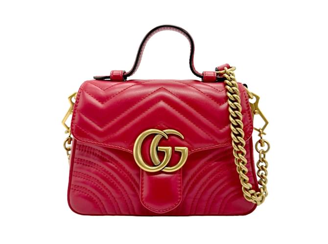 ショルダーバッグ・ポシェット GUCCI Woman Shoulder bag Red 815715AAEEX 6207 Gucci Soho Interlocking GG Red Leather Chain Flap Shoulder