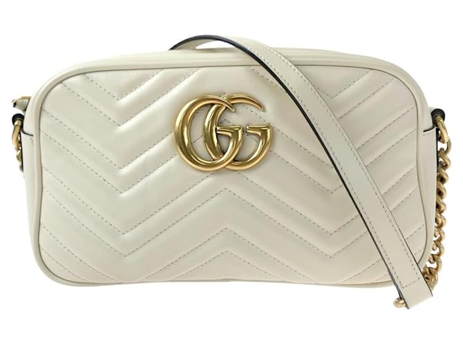 Gucci GG Marmont Leather Shoulder Bag White ref.1579273