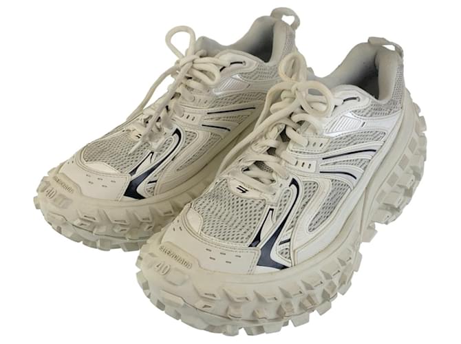 靴 BALENCIAGA Defender BOUNCER 36 BALENCIAGA Women's Bouncer Defender Platform Sneakers Beige