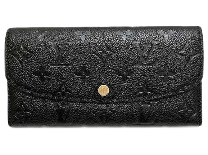 Louis Vuitton Monogram Empreinte Long Wallet Black Leather ref