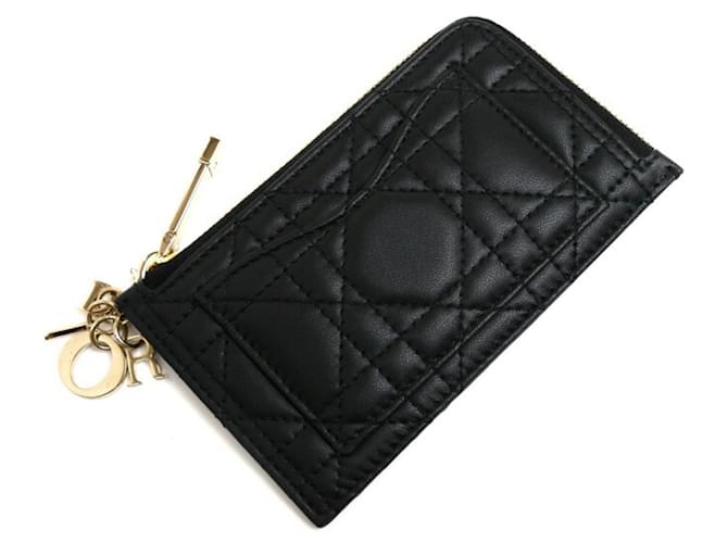 Christian Dior LADY DIOR Compact Zip Card Holder Coin Case