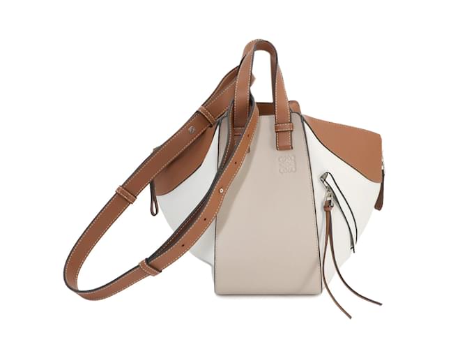 Loewe Hammock Small 2way Hand Shoulder Bag Brown White Beige