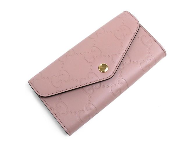 Gucci Long Wallet GG Pink x Beige Gucci GG Marmont Leather Beige Pink Long Wallet Women main image 3