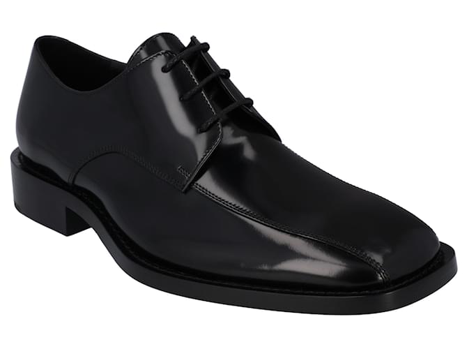 Balenciaga Rim Hi-Shine Derby Shoes Black Leather ref.JC1584845
