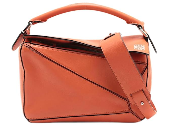 Loewe Orange small Puzzle bag Red Leather ref.1588384 - Joli Closet