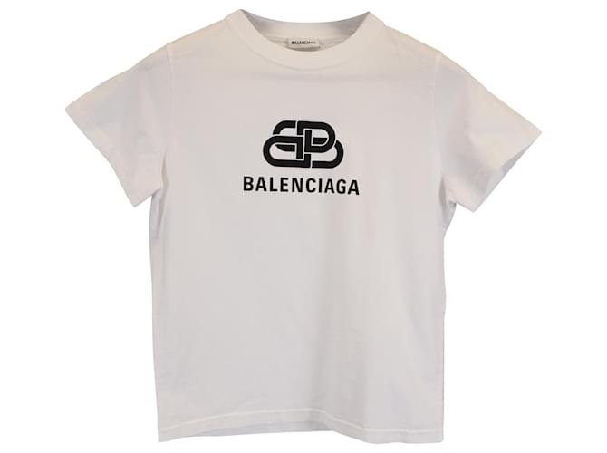 Balenciaga BB Regular Fit T-Shirt in White Cotton ref