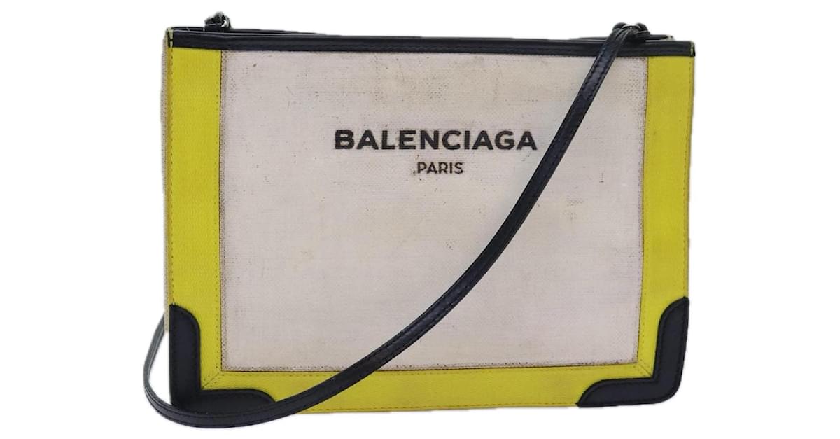 Balenciaga Navy Pochette Shoulder Bag Canvas White Cloth ref.1590409 Joli Closet