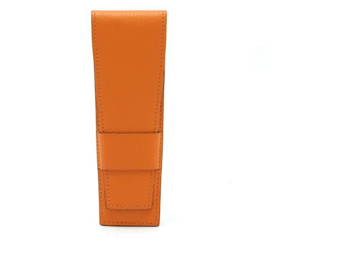 Hermès Trousse à crayons Hermes Hugo Diamant Orange ref.JC1591984