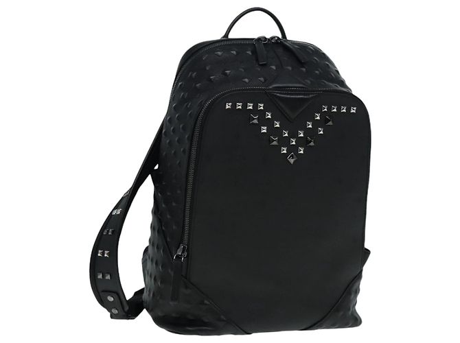 MCM Vicetos Logogram Studs Backpack PVC Black Auth ac3197 MCM Vicetos Logogram Studs Backpack PVC Black Auth ac3197  main image 4