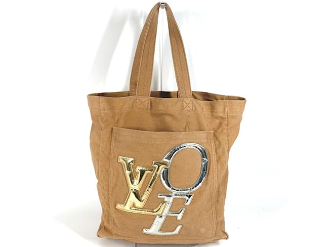 Louis Vuitton That's Love Tote MM Shoulder Bag Brown Leather Cloth