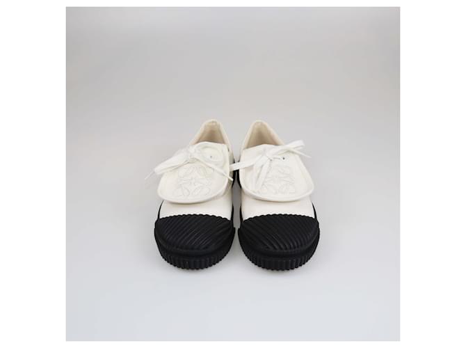 Loewe Black/White Anagram Flap Sneakers Cloth Joli
