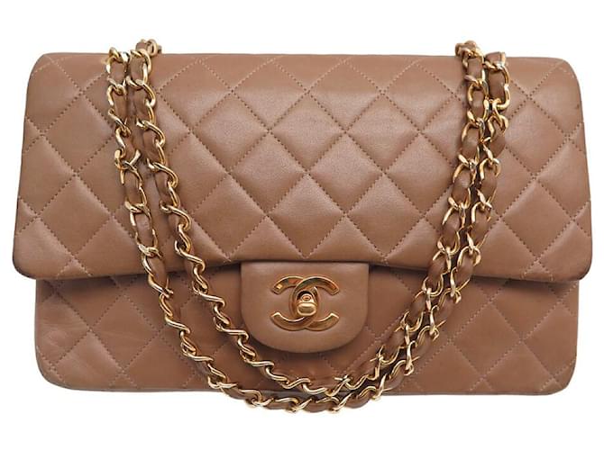 VINTAGE CHANEL TIMELESS CLASSIC MEDIUM LIGHT BROWN HAND BAG