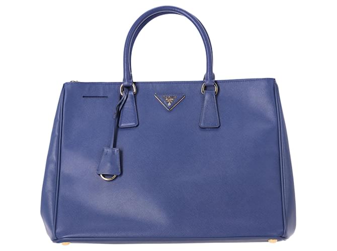 Sac à main Galleria Large Prada en cuir Saffiano bleu