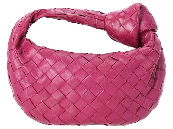 Bottega Veneta Teen Jodie Intrecciato Shoulder Bag in Cranberry