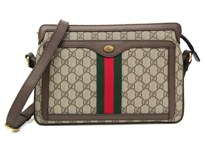 Gucci Ophidia GG Supreme Shoulder Bag Brown Beige Cloth ref