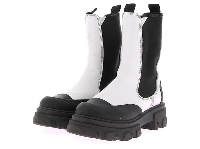 Ganni boots T.EU 39 Leather White ref.1600798 - Joli Closet