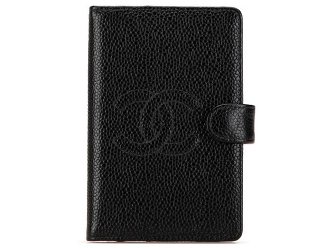 Chanel Coco Mark Notebook Cover Agenda Black Leather ref.1601422 - Joli ...