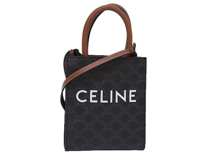 Céline Celine Triomphe Mini Particle Cabas Hand Bag Pvc Leather