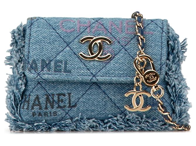 Chanel 26 Clutch 21 Blue Denim Gold Hardware