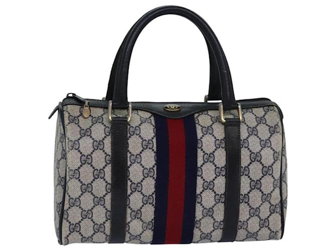 GUCCIポーチ／NAVY Gucci Designer Navy And Red Striped Makeup Clutch Bag Zipper