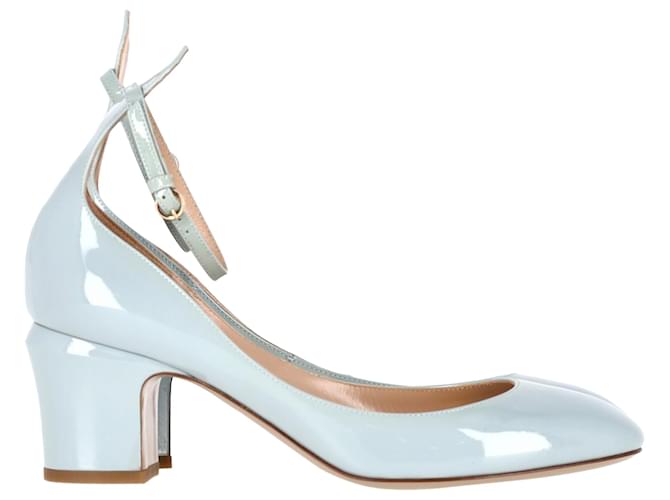 Valentino Garavani Valentino Tan-Go Pumps in Light Blue Patent - Main Image