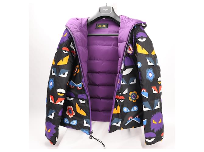Fendi Purple Puffer Jacket, Size 44 Synthetic ref.1606166