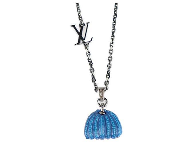 Louis Vuitton LV×YK Pendant Pumpkin Necklace Silvery Blue Metal