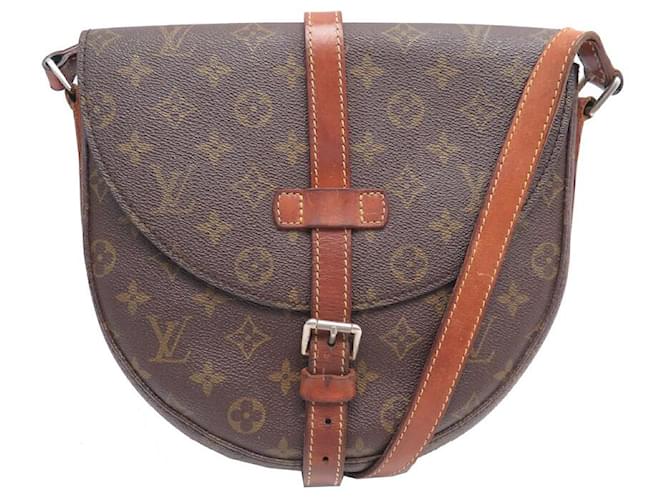 VINTAGE LOUIS VUITTON CHANTILLY GM MONOGRAM SHOULDER BAG Brown