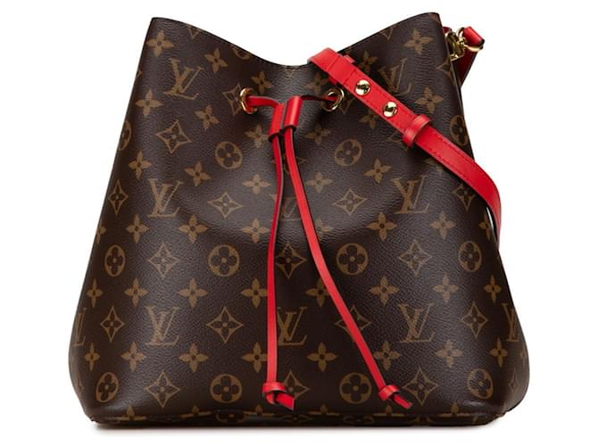 Néonoé Louis Vuitton Monogram NeoNoe Shoulder Bag Brown Red