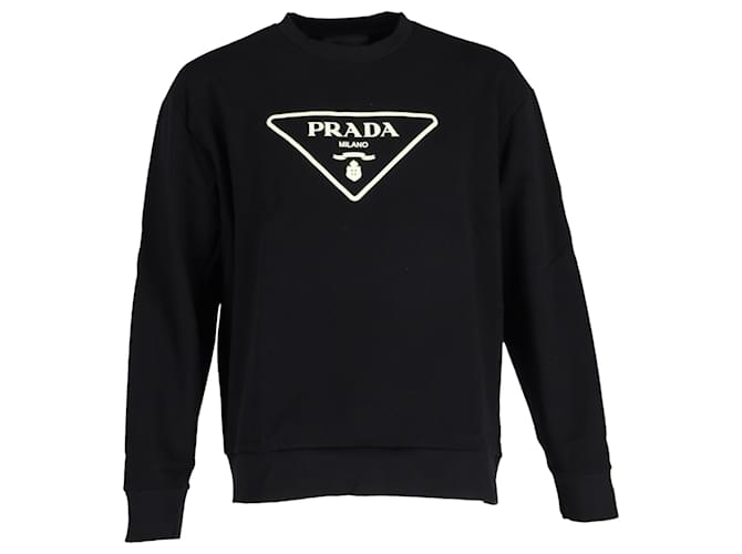 Prada Glow In The Dark Triangle Logo Crewneck Sweatshirt in
