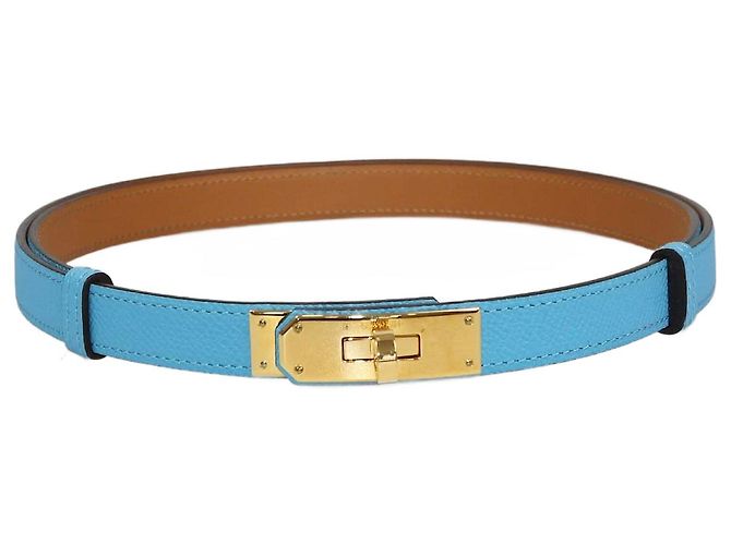 Hermès Hermes Blue Celeste Epsom Kelly 18 Belt Leather ref  display picture 1