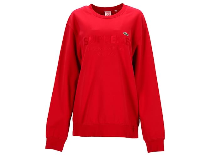 XLサイズ Red Supreme Lacoste Logo Panel Hooded Sweatshirt Medium 19FW シュプリーム ラコステ パーカー ロゴ レッド 国内正規 Supreme LACOSTE Logo Panel Hooded Sweatshirt (FW19) - $158