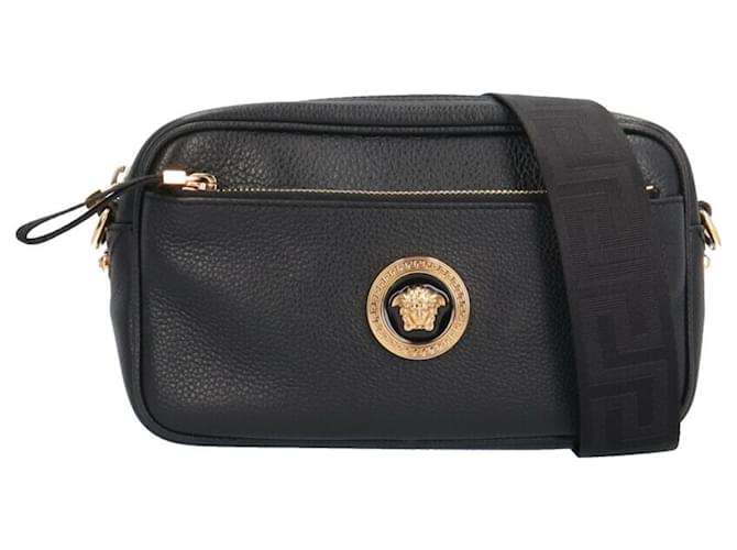 ショルダーバッグ・ポシェット VERSACE black leather shoulder bag VERSACE Leather shoulder bag | NET-A-PORTER