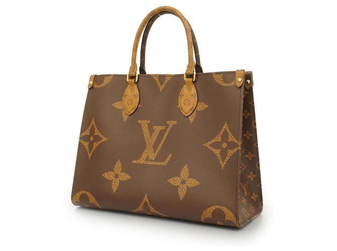 Louis Vuitton Monogram Reverse On the Go MM Tote Bag Brown ref.1615546 ...