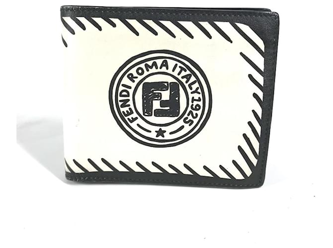 Fendi Men Leather And Ff Canvas Compact Bi-Fold Wallet main image 1