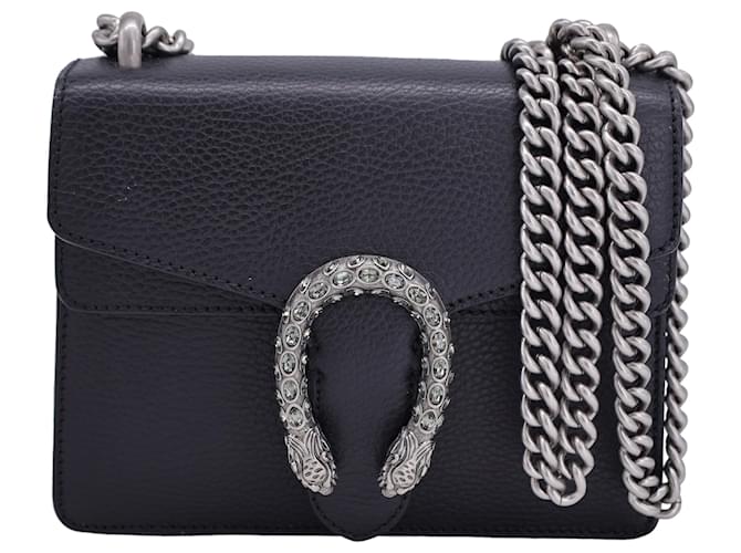 Gucci Mini Dionysus Shoulder Bag in Black Leather ref