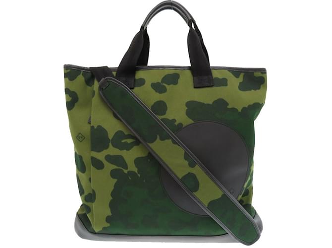 Alfred Dunhill Dunhill Radial Canvas/Leather Tote Bag Black Green