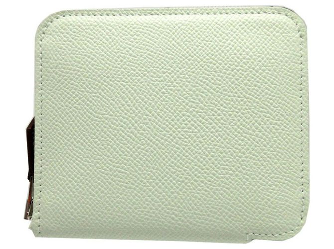 Porte-monnaie HERMÈS Azap Compact Silkin - Cuir Veau Epsom Bleu De Presse, Occasion De Qualité